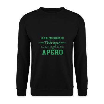 Thérapie apéro - Sweat-shirt Unisexe - noir - Devant - Alina (178cm) & Michal (187cm)