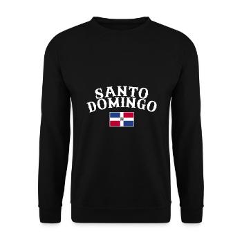 Santo Domingo Dom Rep Flag Dominican - Unisex Sweatshirt - black - Front - Alina (178cm) & Michal (187cm)