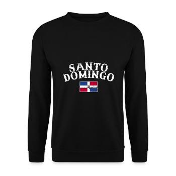 Santo Domingo Dom Rep Vintage Flag Dominican - Unisex Sweatshirt - black - Front - Alina (178cm) & Michal (187cm)