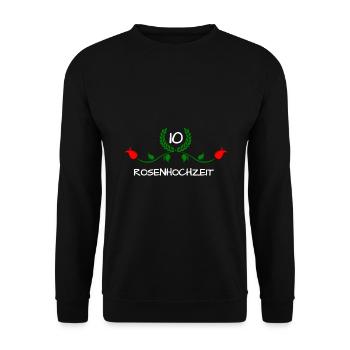 Rosenhochzeit Hochzeitstag 10 Jahre Valentinstag - Unisex Pullover - Schwarz - Vorne - Alina (178cm) & Michal (187cm)