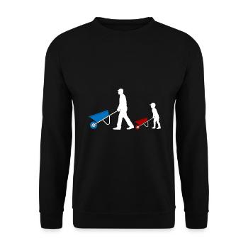 Father & Son Like The Dad So The Son Partner Look - Unisex Sweatshirt - black - Front - Alina (178cm) & Michal (187cm)