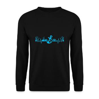 Löppt Heartbeat - Sweat-shirt Unisexe - noir - Devant - Alina (178cm) & Michal (187cm)