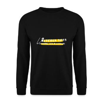 Bitcoin 2023 (Miami)- Summer, sun & Satoshi - Unisex Sweatshirt - black - Front - Alina (178cm) & Michal (187cm)