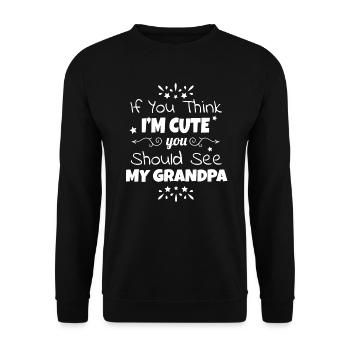 Cadeau de naissance grand-papa mignon grand-père - Sweat-shirt Unisexe - noir - Devant - Alina (178cm) & Michal (187cm)