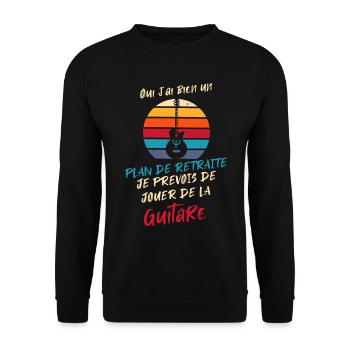 Cadeau Musique Plan de retraite - Sweat-shirt Unisexe - noir - Devant - Alina (178cm) & Michal (187cm)