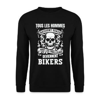 les meilleurs deviennent bikers - Sweat-shirt Unisexe - noir - Devant - Alina (178cm) & Michal (187cm)