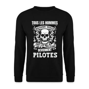 les meilleurs deviennent pilotes - Sweat-shirt Unisexe - noir - Devant - Alina (178cm) & Michal (187cm)