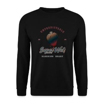 Unpredictable bleeding heart (Clean Style) - Unisex Sweatshirt - black - Front - Alina (178cm) & Michal (187cm)