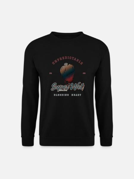 Unpredictable bleeding heart (Clean Style) - Unisex Sweatshirt - black