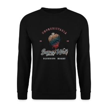 Unpredictable bleeding heart (weathered) - Unisex Sweatshirt - black - Front - Alina (178cm) & Michal (187cm)