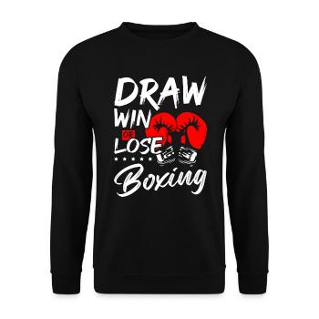 Match nul, victoire ou défaite, boxe - Sweat-shirt Unisexe - noir - Devant - Alina (178cm) & Michal (187cm)