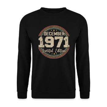 Les Légendes Sont Nées En Décembre 1971 - 1971 - Sweat-shirt Unisexe - noir - Devant - Alina (178cm) & Michal (187cm)