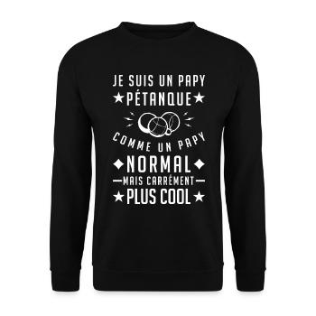 I'm a Grandpa Petanque - Unisex Sweatshirt - black - Front - Alina (178cm) & Michal (187cm)