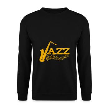 Chemise Jazz Saxophone - Sweat-shirt Unisexe - noir - Devant - Alina (178cm) & Michal (187cm)