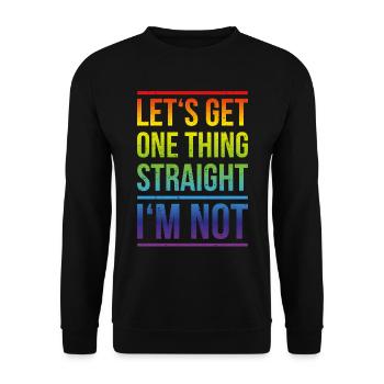 Not Straight Gay Gay Pride CSD Gift LGBT - Unisex Sweatshirt - black - Front - Alina (178cm) & Michal (187cm)