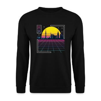 Tokyo Retro Vaporwave Streetwear Design - Unisex Sweatshirt - black - Front - Alina (178cm) & Michal (187cm)