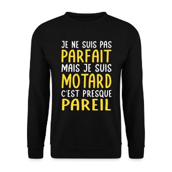 Je ne suis pas parfait mais je suis motard - Sweat-shirt Unisexe - noir - Devant - Alina (178cm) & Michal (187cm)
