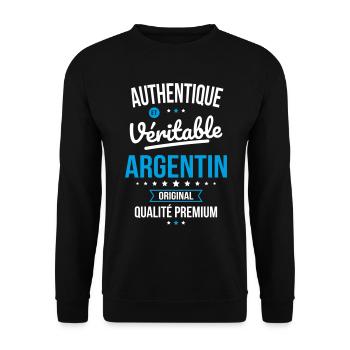 Authentique et véritable Argentin - Original - Sweat-shirt Unisexe - noir - Devant - Alina (178cm) & Michal (187cm)