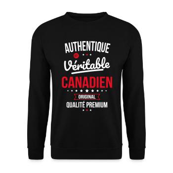 Authentique et véritable Canadien - Original - Sweat-shirt Unisexe - noir - Devant - Alina (178cm) & Michal (187cm)