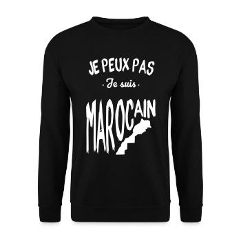 Je peux pas je suis Marocain - Sweat-shirt Unisexe - noir - Devant - Alina (178cm) & Michal (187cm)