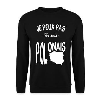 Je peux pas je suis Polonais - Sweat-shirt Unisexe - noir - Devant - Alina (178cm) & Michal (187cm)