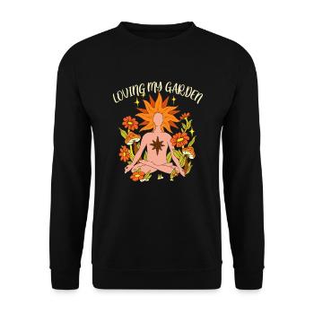Love Garden Gardener Allotment Garden Hobby Flower - Unisex Sweatshirt - black - Front - Alina (178cm) & Michal (187cm)
