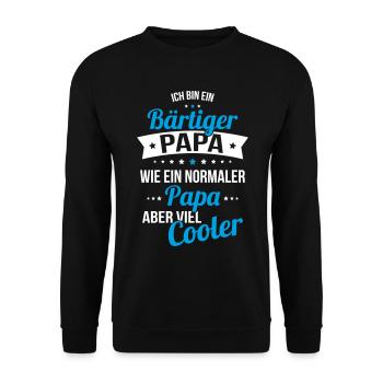Papa barbu beaucoup plus cool qu’un papa normal - Sweat-shirt Unisexe - noir - Devant - Alina (178cm) & Michal (187cm)