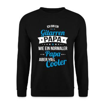 Guitar dad like a normal dad much cooler - Unisex Sweatshirt - black - Front - Alina (178cm) & Michal (187cm)