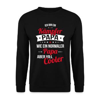Fighter dad like a normal dad much cooler - Unisex Sweatshirt - black - Front - Alina (178cm) & Michal (187cm)