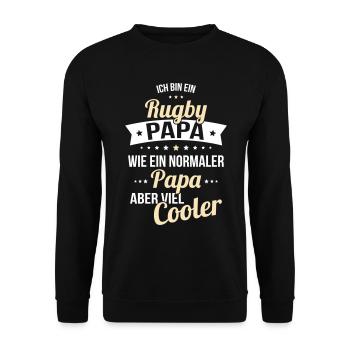 Rugby dad like a normal dad but much cooler - Unisex Sweatshirt - black - Front - Alina (178cm) & Michal (187cm)