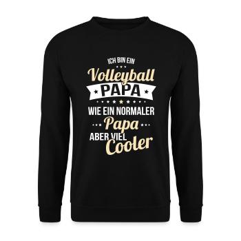 Volleyball dad like a normal dad much cooler - Unisex Sweatshirt - black - Front - Alina (178cm) & Michal (187cm)