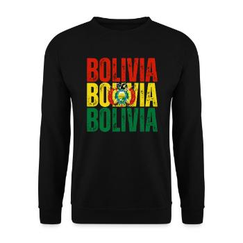 Drapeau bolivien, fierté bolivienne - Sweat-shirt Unisexe - noir - Devant - Alina (178cm) & Michal (187cm)