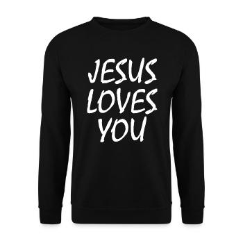 Jesus loves you - Sweat-shirt Unisexe - noir - Devant - Alina (178cm) & Michal (187cm)
