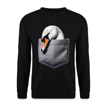 Schwan - Unisex Pullover - Schwarz - Vorne - Alina (178cm) & Michal (187cm)