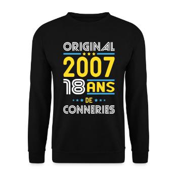Anniversaire 18 ans - Original 2007 - Conneries - Sweat-shirt Unisexe - noir - Devant - Alina (178cm) & Michal (187cm)