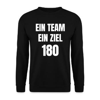 Ein Team, ein Ziel, 180! - Unisex Pullover - Schwarz - Vorne - Alina (178cm) & Michal (187cm)