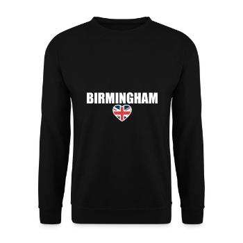 Birmingham Großbritannien Britische Flagge Brite - Unisex Pullover - Schwarz - Vorne - Alina (178cm) & Michal (187cm)