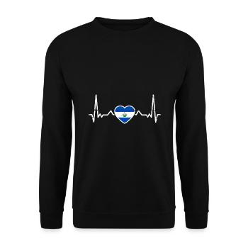 El Salvador Vintage Heartbeat Salvadorien - Sweat-shirt Unisexe - noir - Devant - Alina (178cm) & Michal (187cm)