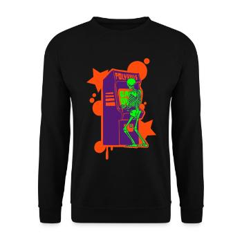 Hallo-Score Verrückte Neon - Unisex Pullover - Schwarz - Vorne - Alina (178cm) & Michal (187cm)