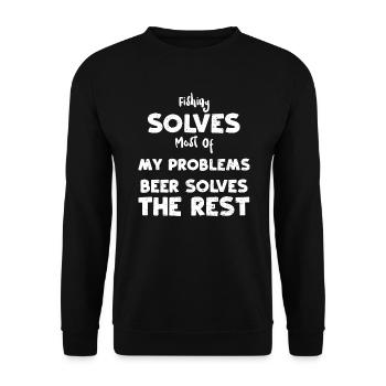 Fishing Solves Most Of My Problem... - Unisex Sweatshirt - black - Front - Alina (178cm) & Michal (187cm)
