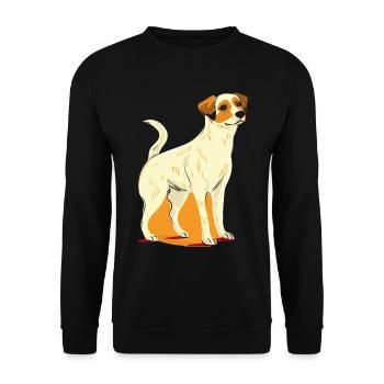 Niedliches Hundedesign für Hundebesitzer - Unisex Pullover - Schwarz - Vorne - Alina (178cm) & Michal (187cm)