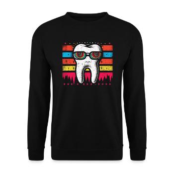 Sunglasses Tooth with Style - Funny Gift! - Unisex Sweatshirt - black - Front - Alina (178cm) & Michal (187cm)