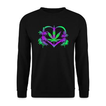 Heart of Cannabis - Unisex Pullover - Schwarz - Vorne - Alina (178cm) & Michal (187cm)