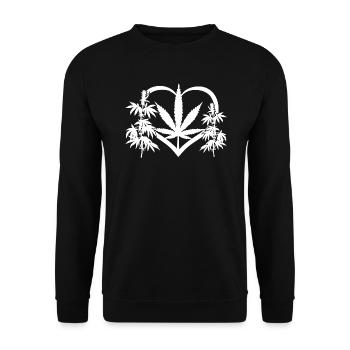 Heart of Cannabis - Unisex Pullover - Schwarz - Vorne - Alina (178cm) & Michal (187cm)