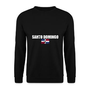 Santo Domingo Dom Rep Vintage Flag - Unisex Sweatshirt - black - Front - Alina (178cm) & Michal (187cm)