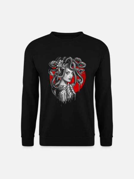 Schlangenkopf Mädchen Medusa - Unisex Pullover - Schwarz