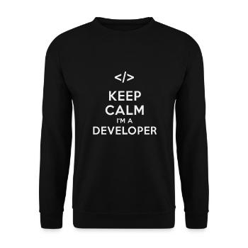 Keep calm I'm a Developer - Unisex Pullover - Schwarz - Vorne - Alina (178cm) & Michal (187cm)