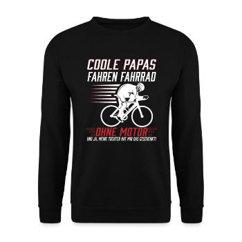 Papa Fahrrad Shirt – Lustiges Geschenk von Tochter - Unisex Pullover - Schwarz - Vorne - Alina (178cm) & Michal (187cm)