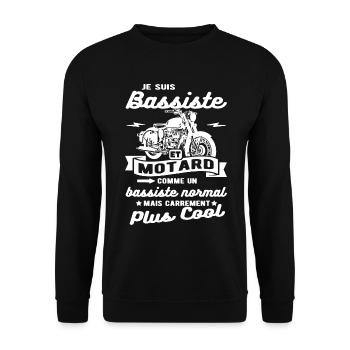 bassiste et motard moto - Sweat-shirt Unisexe - noir - Devant - Alina (178cm) & Michal (187cm)