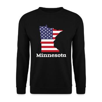 US Minnesota Kartendesign für stolze Minnesotaner - Unisex Pullover - Schwarz - Vorne - Alina (178cm) & Michal (187cm)